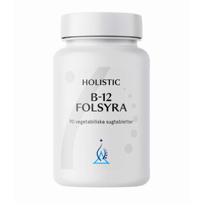 Witamina B12 Folsyra 90 tabletek do ssania Holistic - witamina B12 1000µg i kwas foliowy 400µg