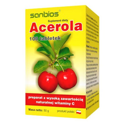 Acerola 500 Sabios 100 tabletek witamina C z aceroli