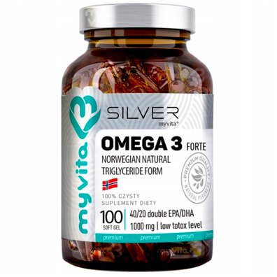 Omega 3 Forte 100 kapsułek EPA DHA MyVita Silver Pure