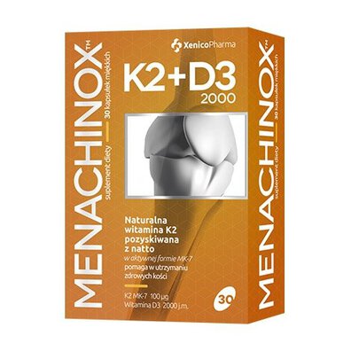 Witamina K2 + D3 2000 30 kapsułek Xenico witamina K2 z natto