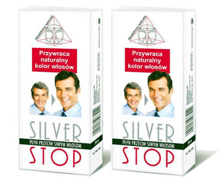 SilverStop 200 ml - płyn przeciwko siwym włosom - 2 opakowania (1)