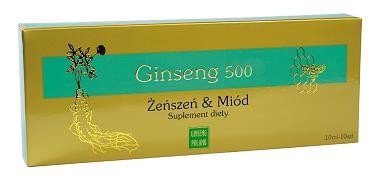 Ginseng 500 10 ampułek po 10ml Ginseng Poland żeń-szeń wyciąg (1)